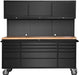 Copper Tailor 72-inch Tool Chest Cabinet Mobile Garage Workbench with 15 Storage Drawers and Wheels, 3 Upper Cabinet, Pegboard, Stainless Steel, Matte Black Bashiti Hardware
