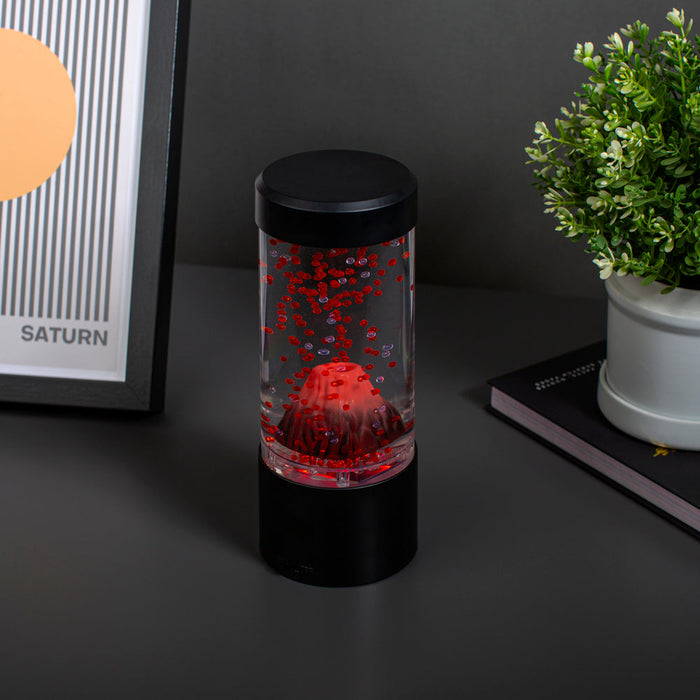 مصباح بركان صغير دائري بتصميم مدمج من ذا سورس، إضاءة LED حمراء، يعمل بالبطاريات أو USB من The source