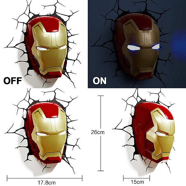 لايت مارفل آيرون مان 3D من ذا سورس بتصميم آمن وإضاءة LED باردة للأطفال من The source