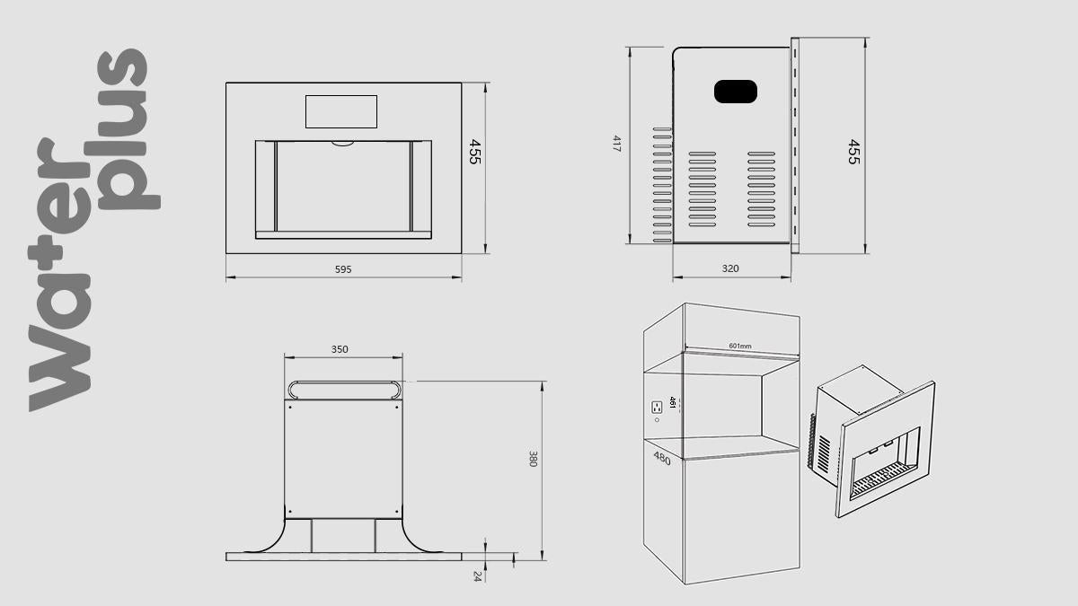 كولر مياه بلت إن ديجيتال زجاج أسود بتحكم حراري كامل من ووتر بلس