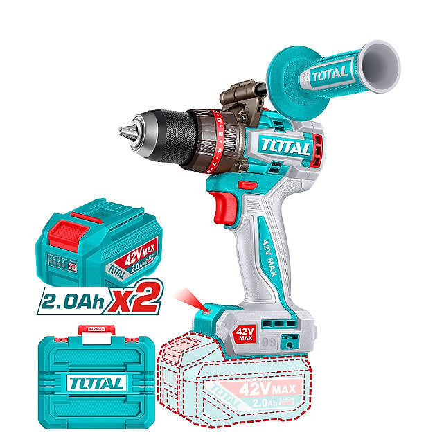 دريل شحن 42 فولت 99 نيوتن توتال بتصميم خفيف ومحرك برشلس قوي من Total