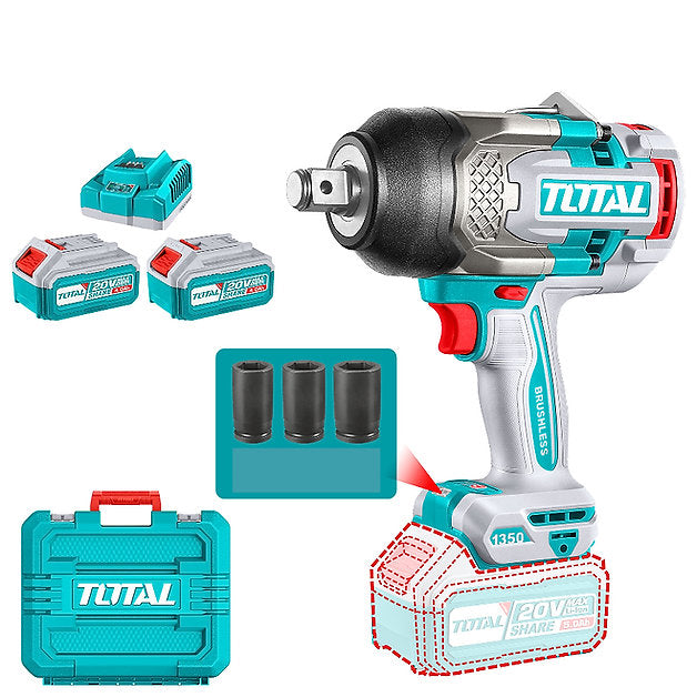 دريل بوكسات شحن 1350 نيوتن من Total بالفولتية 20 وعزم دوران هائل