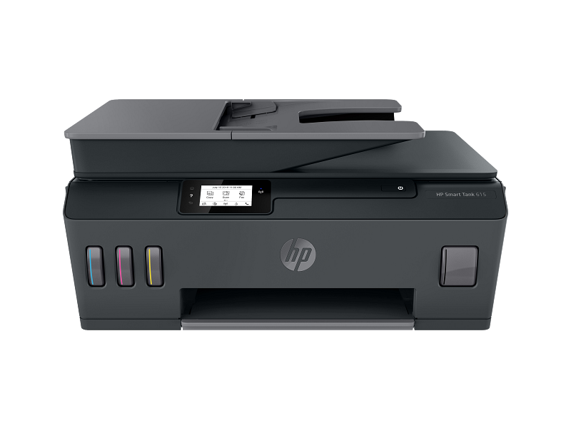 طابعة HP سمارت تانك 615 لاسلكية متعددة الاستخدامات، طباعة ونسخ ومسح ضوئي، تصميم مدمج.