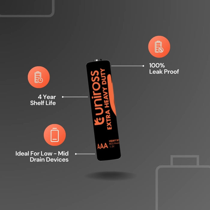 بطاريات R03 AAA زنك للاستخدام الشاق (عبوة 4) من يوني روسUniross