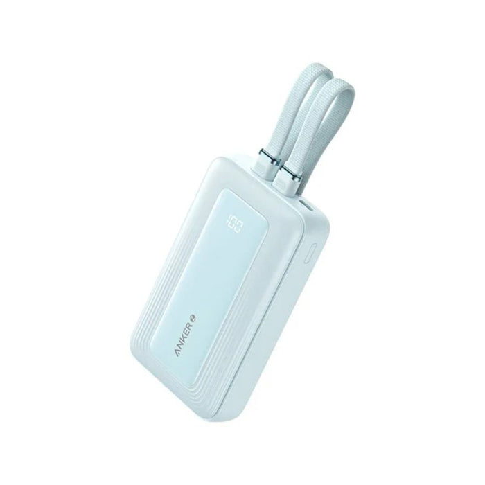 باور بانك 10000MAH للشحن السريع 35W مع كابلات USB-C مدمجة ازرق من Anker
