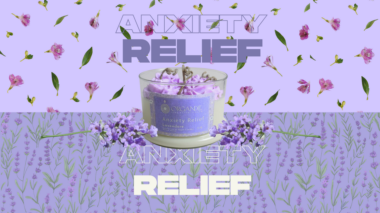 شمعة تخفيف القلق من Anxiety Relief بالشمع النباتي 100% وعطر اللافندر المهدئ