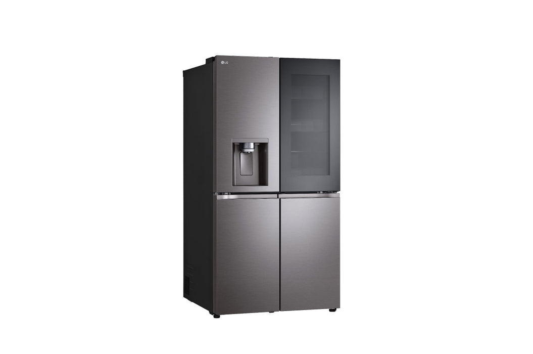 LG 4-Door Refrigerator, 889 Liters, Black Stainless Steel, Ice and Water Dispenser, Flat Door 