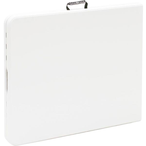 طاولة قابلة للطي من البلاستيك شديد التحمل مع أرجل معدنية