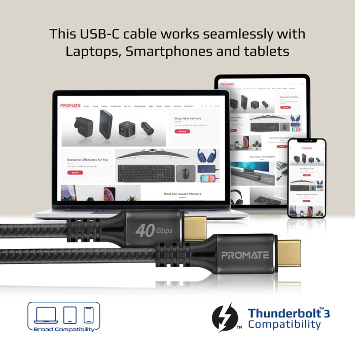 كابل شحن USB بطول 2 متر يدعم الشحن السريع للهواتف الذكية من PROMATE