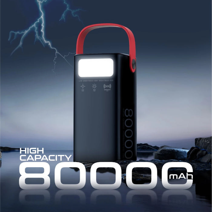 محطة طاقة متنقلة باور ماين-80 سعة 80000mAh وشحن 100 واط ببطارية LiFePO4 من PROMATE