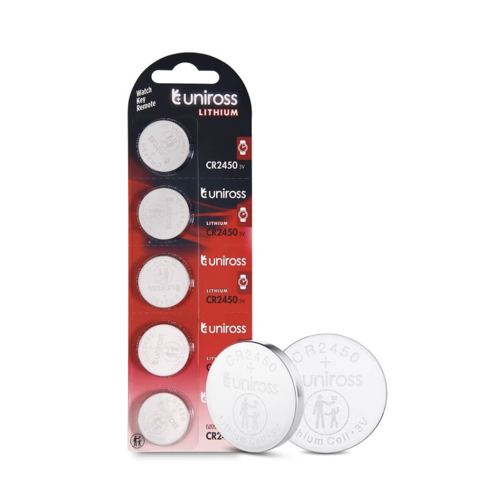 Uniross CR2450 Lithium Batteries (Pack of 5) Uniross CR2450 Lithium Batteries (Pack of 5)