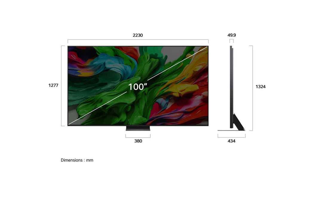 تلفزيون LG QNED evo AI QNED86 ‏100 بوصة MiniLED بدقة 4K و120Hz، ريموت سحري، نظام webOS25 إصدار 2025