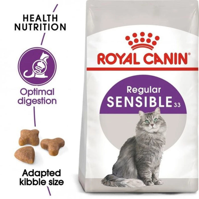 طعام جاف للقطط الحساسة (Sensible 33) لصحة الهضم والبول، 2 كجم من Royal Canin
