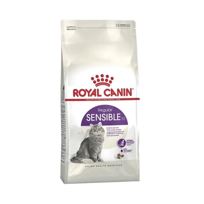 طعام جاف للقطط الحساسة (Sensible 33) لصحة الهضم والبول، 2 كجم من Royal Canin