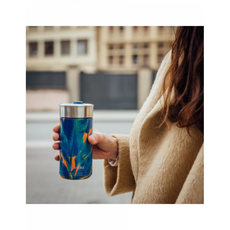 Coca Stainless Steel Insulated Mug with Filter, Forest Leaves Design, 400ml Coca Stainless Steel Insulated Mug with Filter, Forest Leaves Design, 400ml