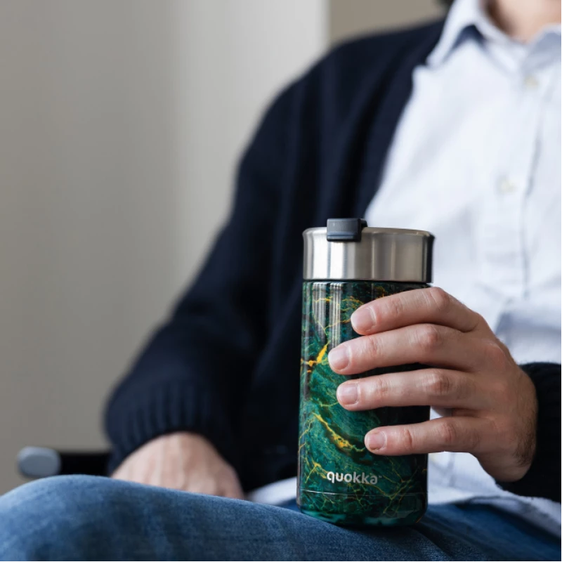Coca Stainless Steel Vacuum Insulated Mug with Filter, Green Stone Design, 400ml Coca Stainless Steel Vacuum Insulated Mug with Filter, Green Stone Design, 400ml