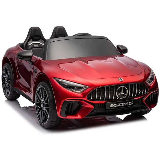 سيارة كهربائية حمراء مرسيدس AMG SL63 بموتورين 45 واط وبطارية 12 فولت 7AH.