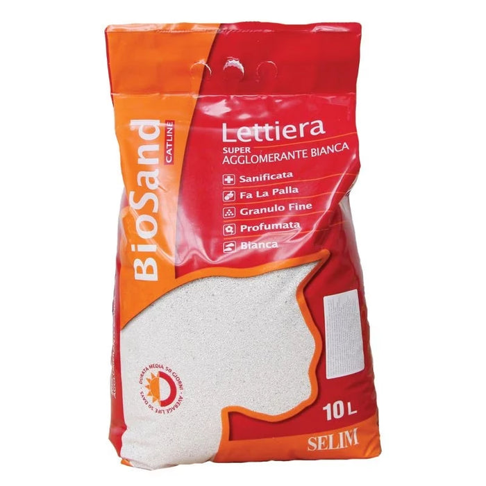 رمل قطط BIOSAND فائق التكتل أبيض 10 لتر