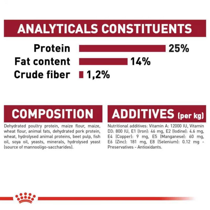 طعام جاف للكلاب المتوسطة البالغة لدعم المناعة والوزن، 15 كجم من Royal Canin