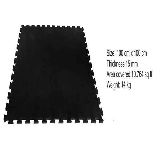 أرضيات صالات رياضية مطاطية سوداء 100×100 سم من مواد عالية الجودة