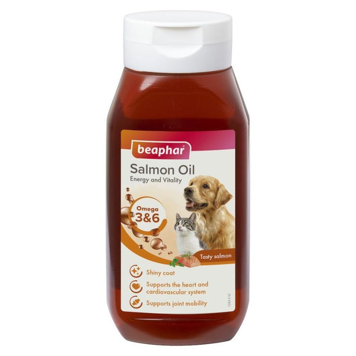 BEAPHAR Salmon Oil 425ml for Dogs and Cats Rich in Omega EPA DHA Supports Skin and Coat