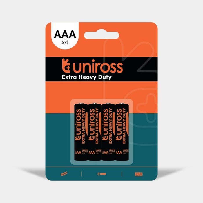 بطاريات R03 AAA زنك للاستخدام الشاق (عبوة 4) من يوني روسUniross