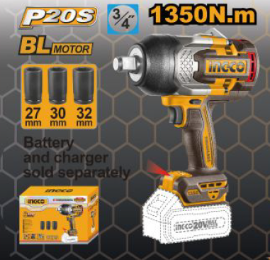 INGCO 1350 Nm Industrial Impact Drill (without battery or charger) INGCO 1350 Nm Industrial Impact Drill (without battery or charger)