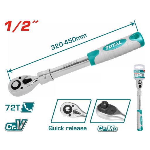 مفتاح طقطيقة قابل للتمديد بحجم ½” من Total Bashiti Hardware