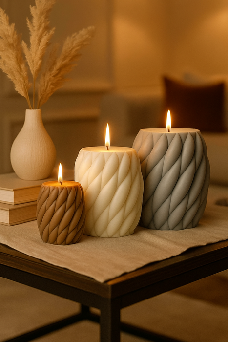 3 قطع شمع صويا طبيعي برائحة عطرية متعددة الأحجام