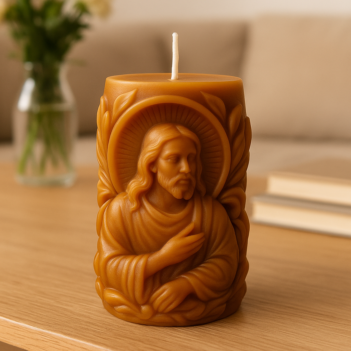 شموع Light of Hope قطعتان، شمع صويا طبيعي، تصميم منحوت يدويًا، معطر، بني فاتح