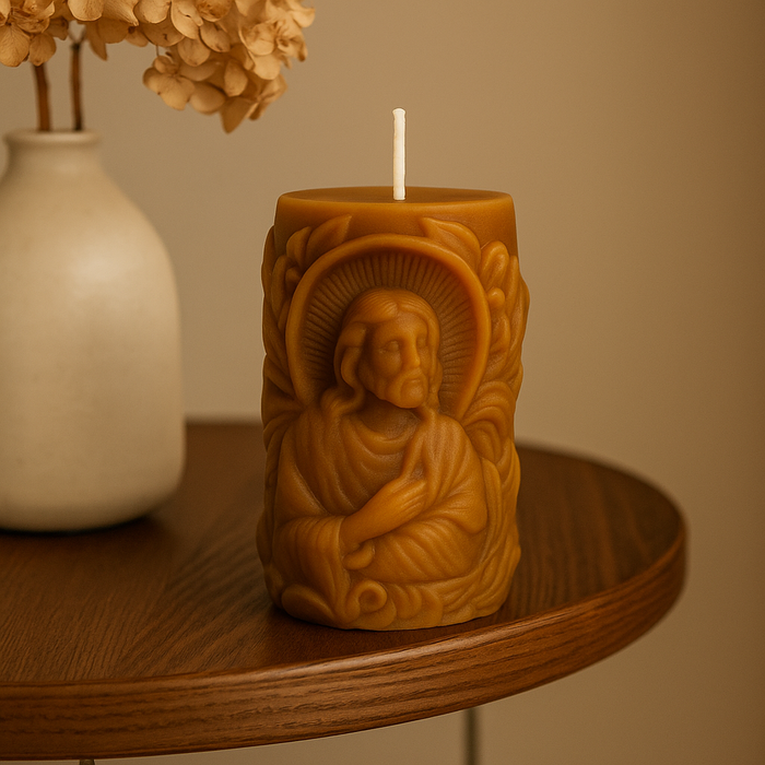 شموع Light of Hope قطعتان، شمع صويا طبيعي، تصميم منحوت يدويًا، معطر، بني فاتح