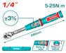 طرطيقة شد 1/4 انش 5-25 نيوتن Total THPTW1425N8