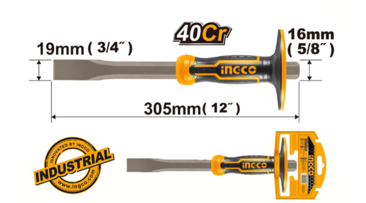 Heavy wide chisel in several sizes from INGCO 