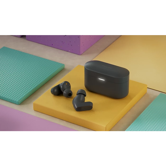 سماعات أذن فيليبس بلوتوث إلغاء الضوضاء وتصميم مريح (رمادي)