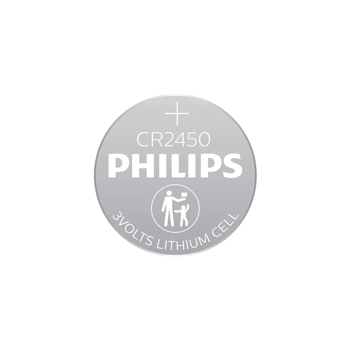 بطاريات ليثيوم زر CR2450 من Philips - 3.0 فولت، 5 عبوة، أداء موثوق طويل الأمد