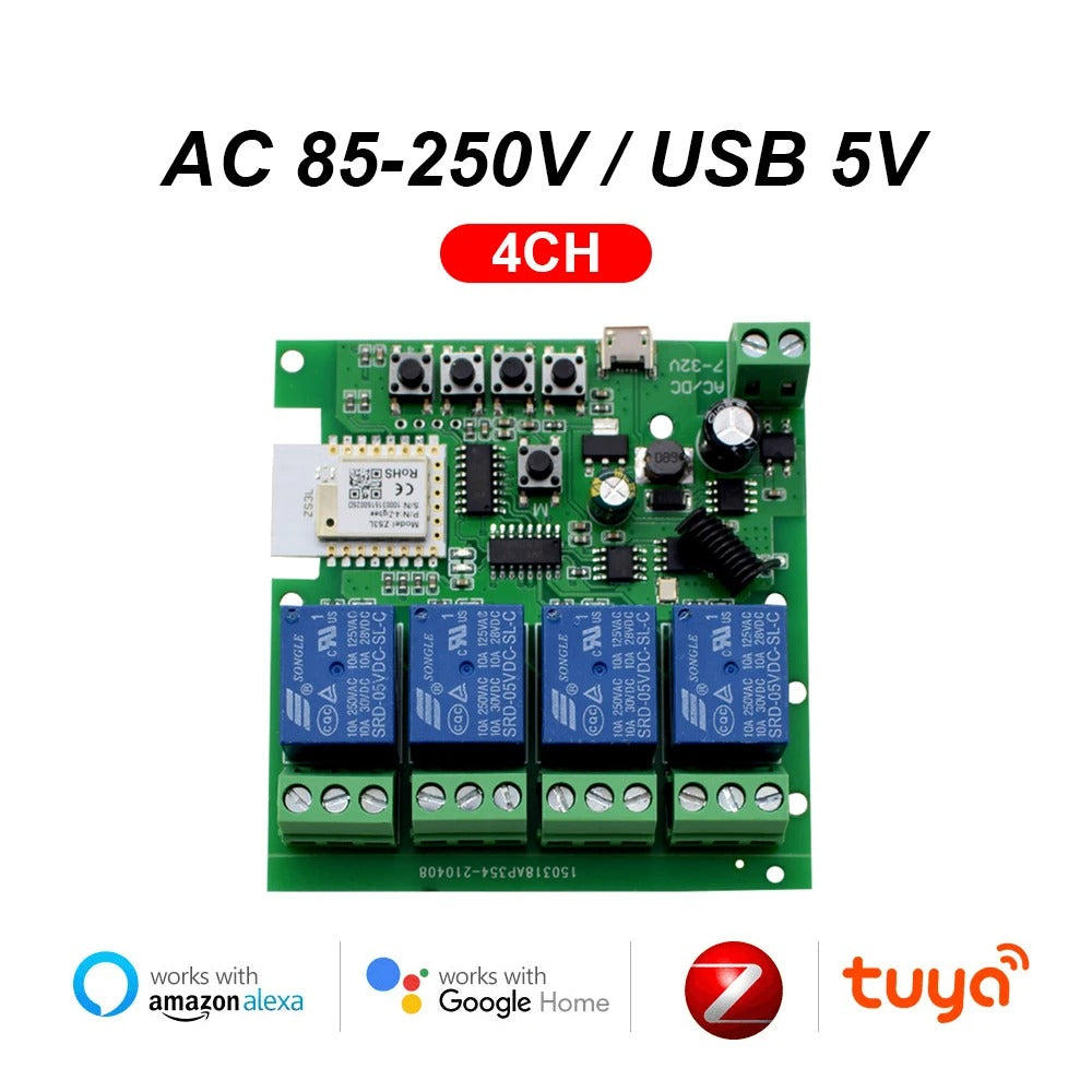 مفتاح ذكي رباعي- Zigbee Mesh - DIN Rail Type - ابيض يركب على لوحة القواطع مفتاح ذكي رباعي- Zigbee Mesh - DIN Rail Type - ابيض يركب على لوحة القواطع