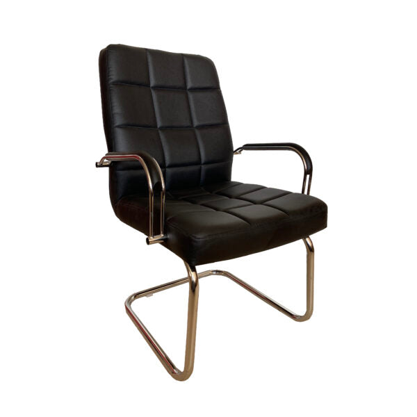 ISCO Luxury Leather Waiting Chair with Stainless Steel Armrests ISCO Luxury Leather Waiting Chair with Stainless Steel Armrests
