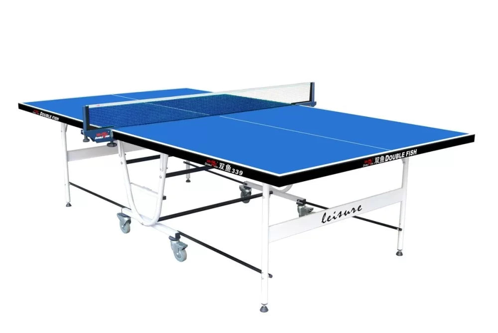 طاولة تنس Double Fish DF-339 للاستخدام الداخلي والخارجي، مقاومة للماء وقابلة للطي