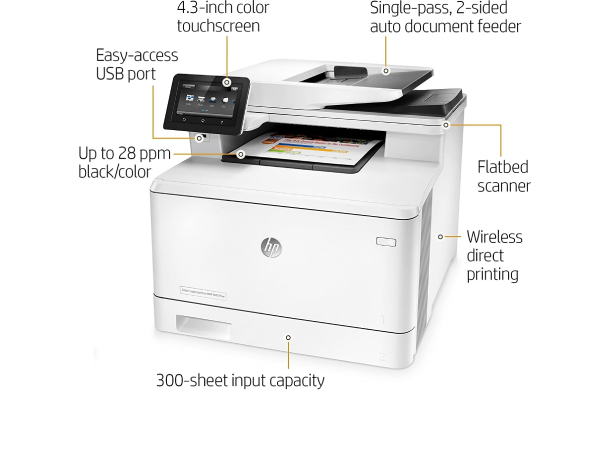 طابعة HP COLOR LASER JET MFP M283FDN طباعة ملونة عالية الجودة وواجهة سهلة الاستخدام