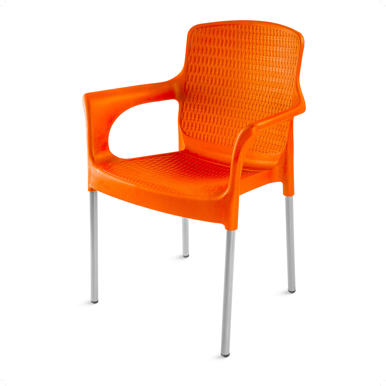 Samba Mirage Rattan Plastic Chair with Durable Iron Legs for Indoor and Outdoor Use Samba Mirage Rattan Plastic Chair with Durable Iron Legs for Indoor and Outdoor Use