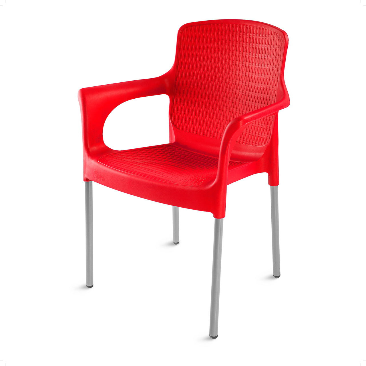 Samba Mirage Rattan Plastic Chair with Durable Iron Legs for Indoor and Outdoor Use Samba Mirage Rattan Plastic Chair with Durable Iron Legs for Indoor and Outdoor Use