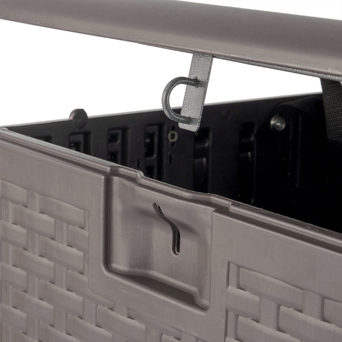 صندوق تخزين خارجي من الراتنج 106 لتر مقاوم للطقس لون جافا مع قفل