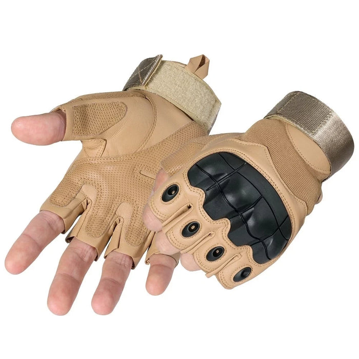 قفازات عسكرية تكتيكية نصف أصابع للجم - حماية للمفاصل وراحة ممتازة من العلامة التجارية