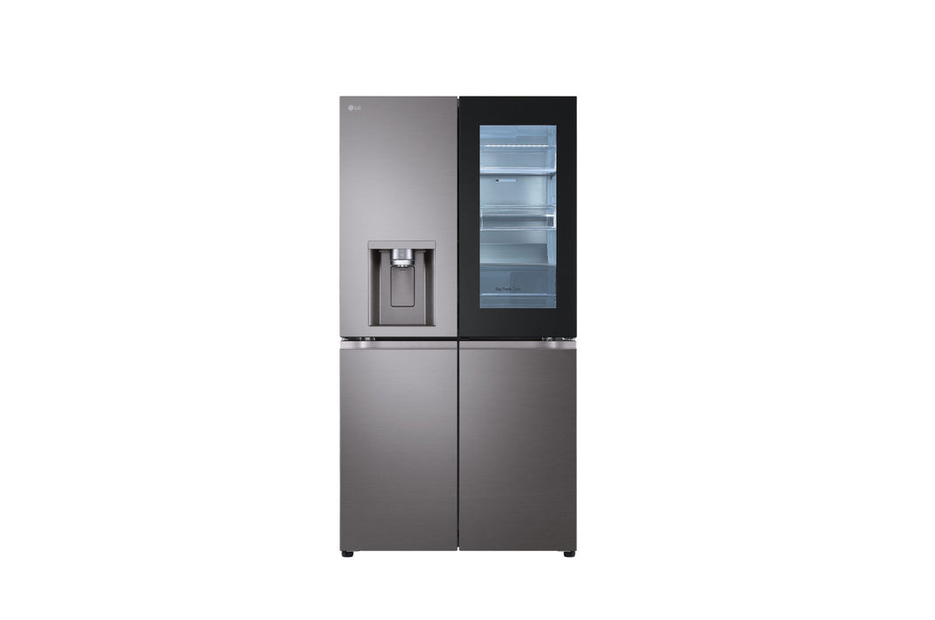 LG 4-Door Refrigerator, 889 Liters, Black Stainless Steel, Ice and Water Dispenser, Flat Door 