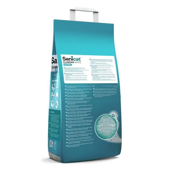 Sanicat White Clumping Cat Litter 10L - with Activated Charcoal