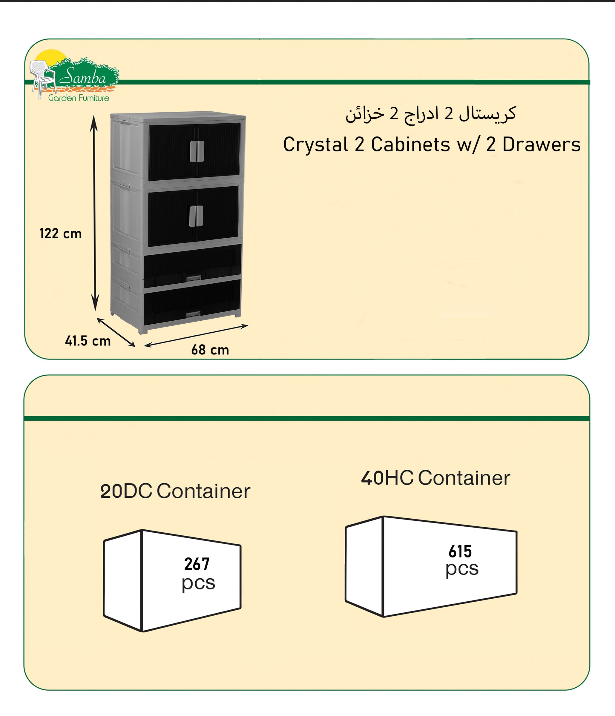 Crystal Cabinet (2 Cabinets + 2 Drawers) - from Samba Crystal Cabinet (2 Cabinets + 2 Drawers) - from Samba