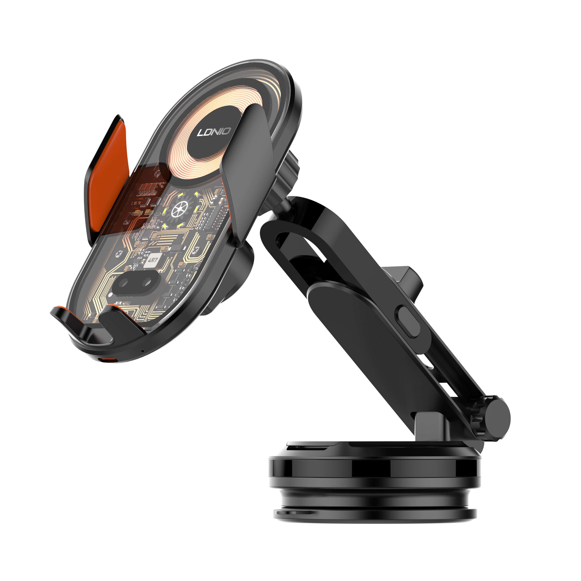 حامل هاتف للسيارة مع شاحن لاسلكي من LDNIO حامل هاتف للسيارة مع شاحن لاسلكي من LDNIO