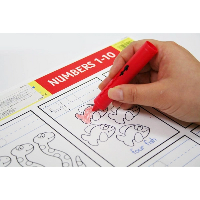 حصيرة كتابة للأطفال من 1-10 مزدوجة الجانب، محمولة وسهلة التنظيف لمتع تعلم الأرقام. من ميليسا آند دوغ