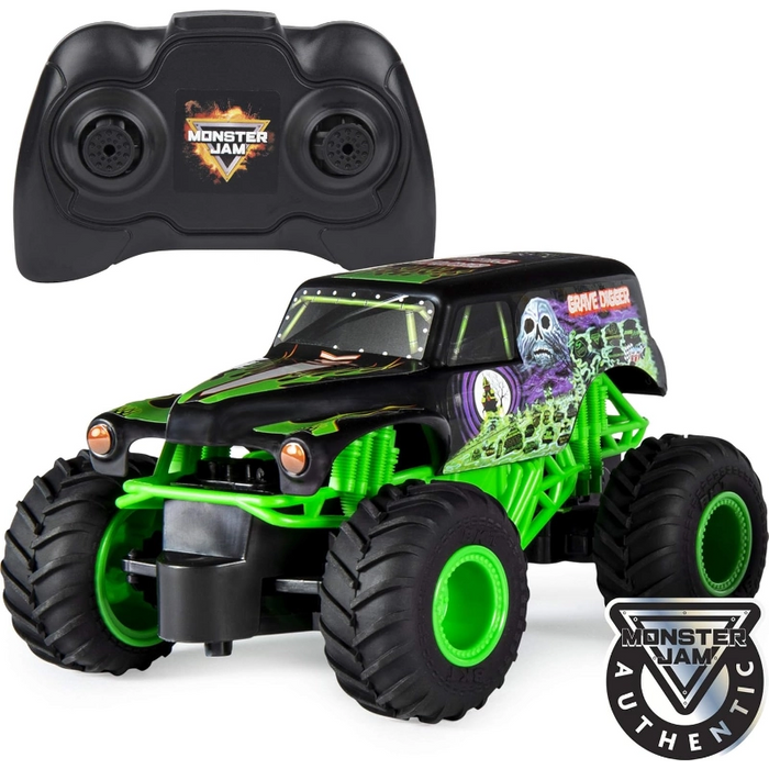 مونستر جام، سيارة التحكم من بعد Grave Digger مقياس 1:24 بتصميم واقعي للتحكم على مسافة 76.2 متر من سبين ماستر