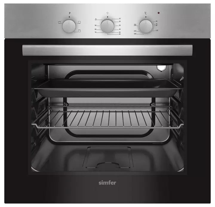 فرن بلت ان 60 سم غازوكهرباء كامل مع شاشة ومروحة